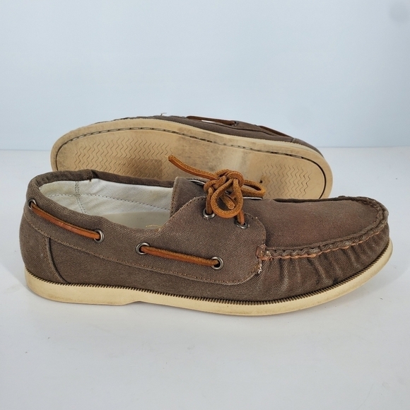 Cole Haan Mens Canvas Slip-on Boat Shoes Size 8.5 M Brown C14475 C15 - Picture 9 of 13